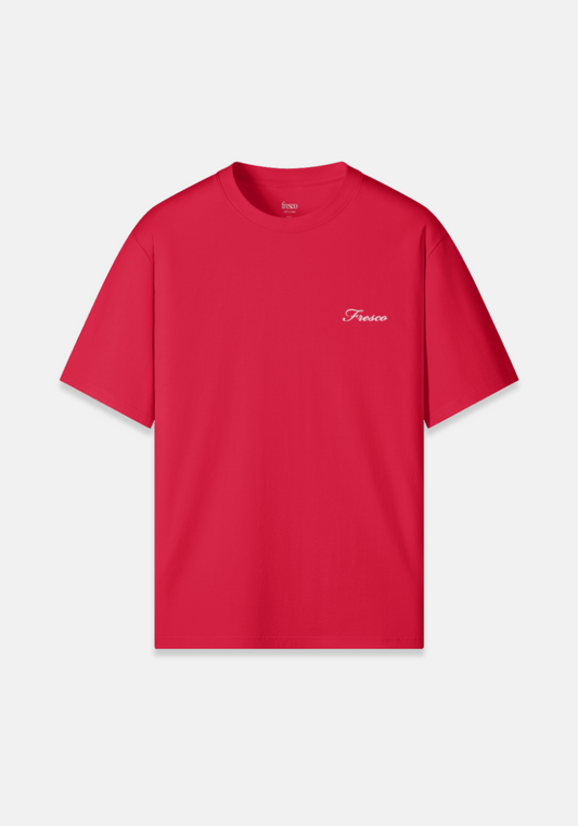 Script Tee Rouge