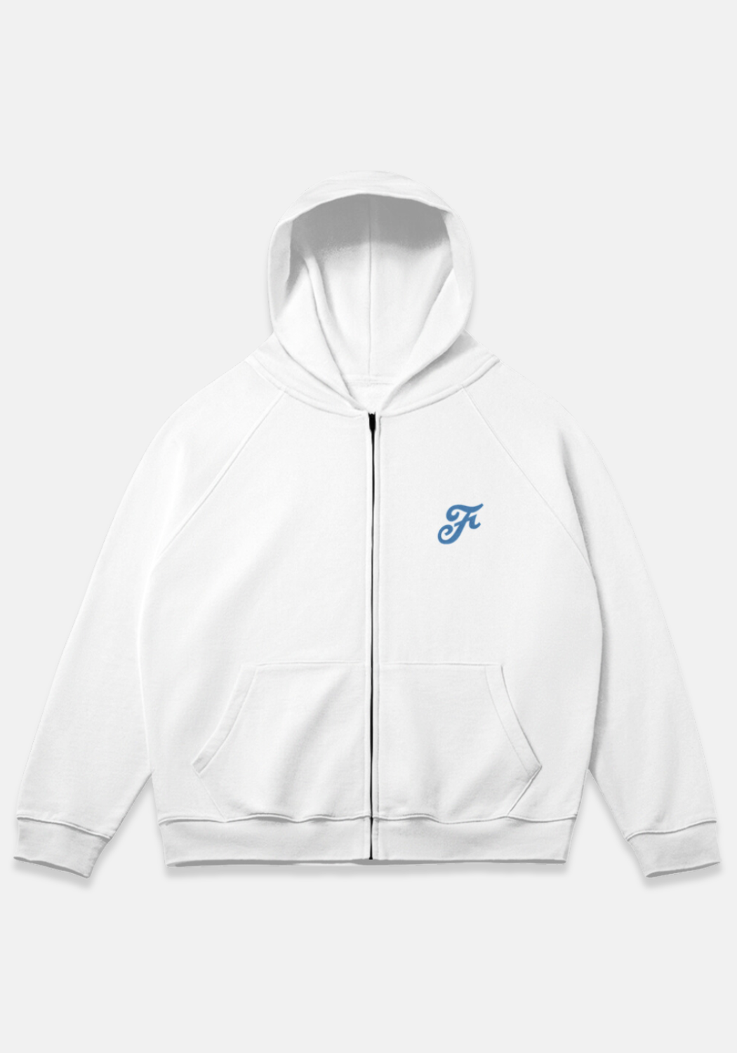 Zip Up Hoodie White