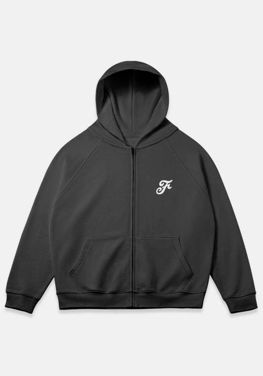 Zip Up Hoodie Black